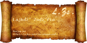 Lajkó Zsófia névjegykártya