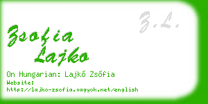 zsofia lajko business card