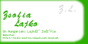 zsofia lajko business card